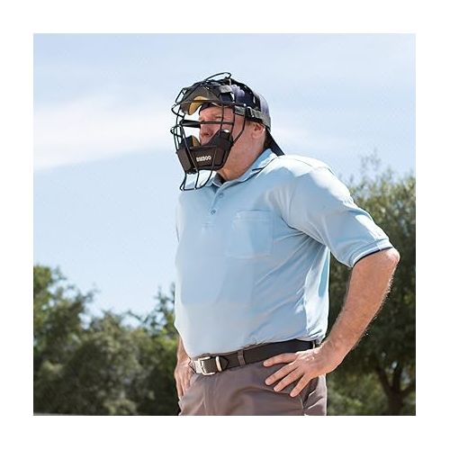  Champion Sports Lightweight Umpire Face Mask - Durable, Premium Construction Umpire Face Mask - Extended Guards/Adjustable Harness - Adult Size - Black
