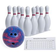 Champion Sports Bowling Set: Rubber Ball & Plastic Pins for Training, Model:BPSET