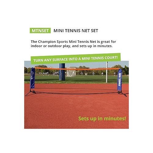  Champion Sports Portable Tennis Net: 10 Foot Kids Mini Tennis Set & Athletic Equipment