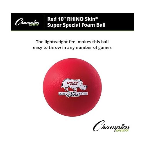  Champion Sports Super Special Rhino Skin Ball Red, 10 Inch