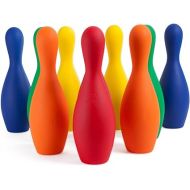 Champion Sports Multicolor Bowling Pins: Weighted Foam Set for Training & Kids Games, Medium