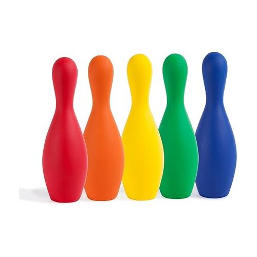  Champion Sports Multicolor Bowling Pins: Weighted Foam Set for Training & Kids Games, Medium