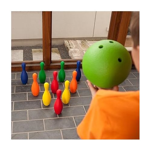  Champion Sports Multicolor Bowling Pins: Weighted Foam Set for Training & Kids Games, Medium