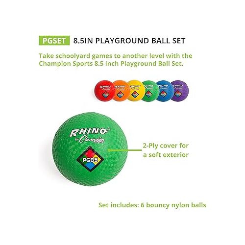  Champion Sports Rhino Playground Ball Set, 8.5