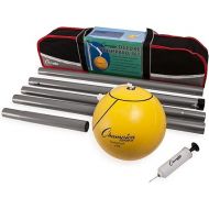 Champion Sports Portable Tetherball Set: Classic Backyard Lawn Beach and Pool Party Game includes Soft Ball Nylon Rope & Durable Telescopic Pole with Free Air Pump