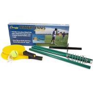 Champion Sports TTGAME Tetherball Tennis: Swingball Outdoor Lawn Game for Kids, Adults, and Families - Backyard Tether Kit with Tennis Ball and Paddle Set