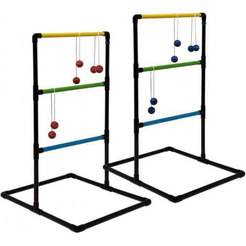  [아마존베스트]Champion Sports Outdoor Ladder Ball Game: Backyard Party, Camping & Beach Games Ladder Golf Set for Adults and Kids with Bolas Balls and Carrying Case