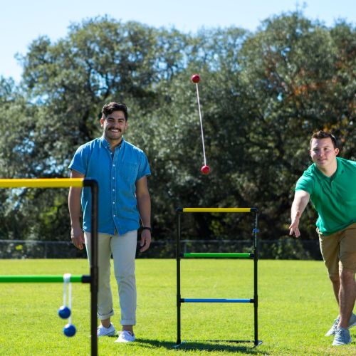  [아마존베스트]Champion Sports Outdoor Ladder Ball Game: Backyard Party, Camping & Beach Games Ladder Golf Set for Adults and Kids with Bolas Balls and Carrying Case