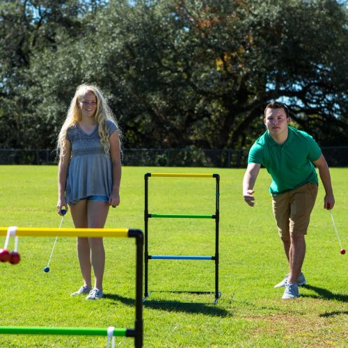  [아마존베스트]Champion Sports Outdoor Ladder Ball Game: Backyard Party, Camping & Beach Games Ladder Golf Set for Adults and Kids with Bolas Balls and Carrying Case