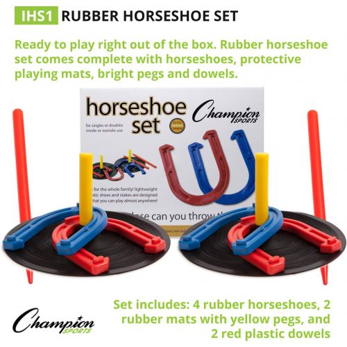  Champion Sports IHS1 Rubber Horseshoe Set