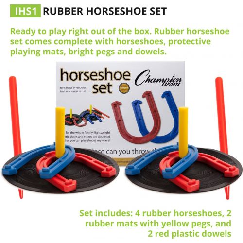  Champion Sports IHS1 Rubber Horseshoe Set