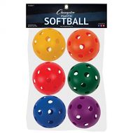 Champion Sports Plastic Softball Set, 6 Assorted Colors
