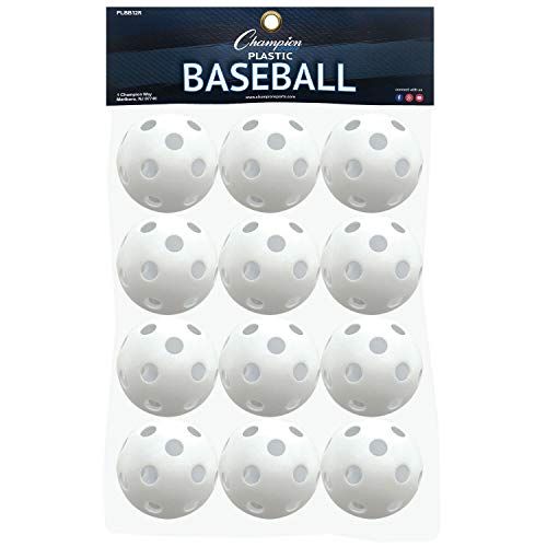  Champion Sports Hollow Balls for Sport Practice or Play - 12 Pack