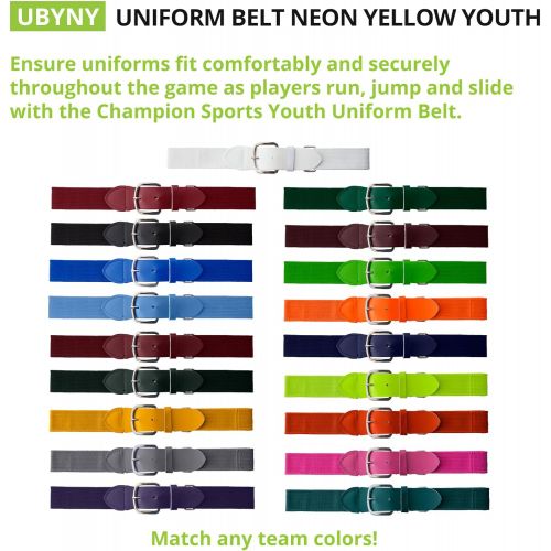  Champion Sports Adult and Youth Baseball/Softball Uniform Belts - in Multiple Colors