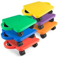 Champion Sports Standard Scooter Board with Handles - Set of 6, Multi-Colored