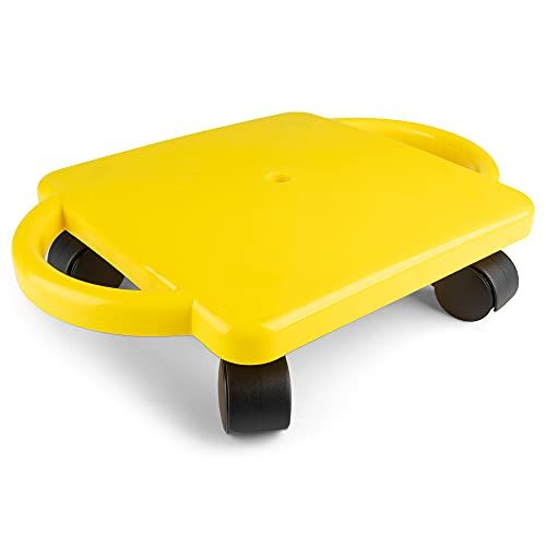  Champion Sports Standard Scooter Board with Handles, Assorted Colors (Yellow or Blue)