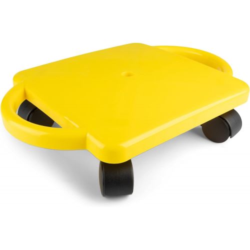  Champion Sports Standard Scooter Board with Handles, Assorted Colors (Yellow or Blue)