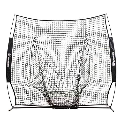  Champion Sports Baseball Softball Net: Rhino Flex Baseball/Softball Pitching and Batting Training Net - Portable Hitting and Throwing Practice Net