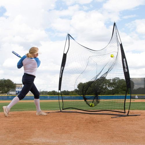  Champion Sports Baseball Softball Net: Rhino Flex Baseball/Softball Pitching and Batting Training Net - Portable Hitting and Throwing Practice Net