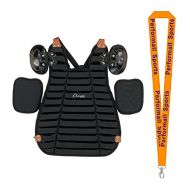 Champion Sports Inside Body Umpire Chest Protector Black Bundle with 1 Performall Lanyard P160-1P