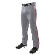 Champro Triple Crown Adult Piped Baseball Pant, Grey/Scarlet