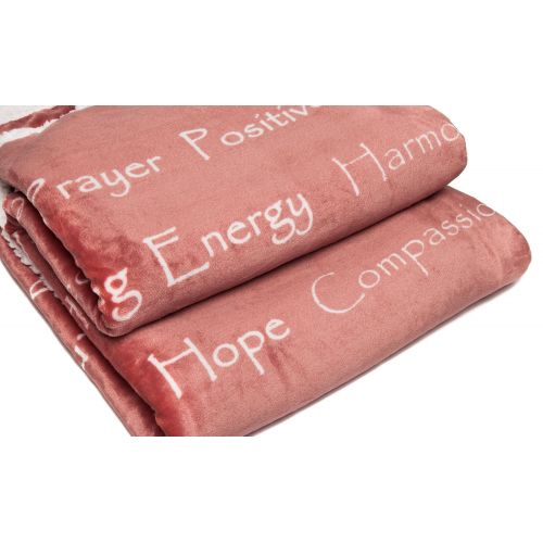  Chanasya Warm Hugs Positive Energy Healing Thoughts Super Soft Fleece Sherpa Microfiber Comfort Caring Pink Gift Throw Blanket - Get Well Soon Gift for Women Men Cancer Survivor -