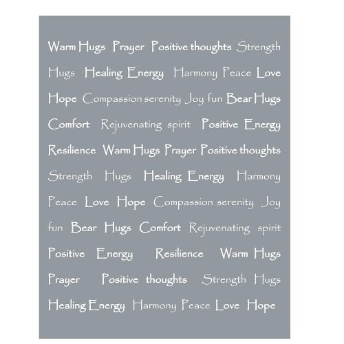  Chanasya Warm Hugs Positive Energy Healing Thoughts Super Soft Plus Fleece Sherpa Microfiber Comfort Caring Gray Gift Throw Blanket - Get Well Soon Gift for Women Men Cancer Patien