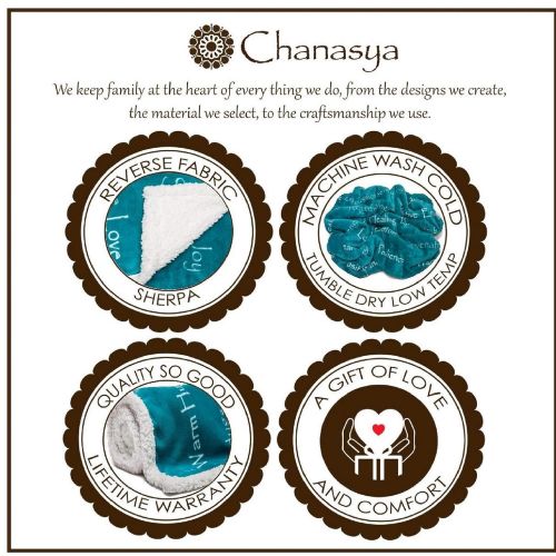  Chanasya Warm Hugs Positive Energy Healing Thoughts Super Soft Fleece Sherpa Microfiber Comfort Caring Teal Blue Gift Throw Blanket - Get Well Soon Gift for Women Men Cancer Patien