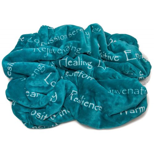  Chanasya Warm Hugs Positive Energy Healing Thoughts Super Soft Fleece Sherpa Microfiber Comfort Caring Teal Blue Gift Throw Blanket - Get Well Soon Gift for Women Men Cancer Patien