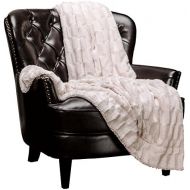 [아마존 핫딜]  [아마존핫딜]Chanasya Super Soft Fuzzy Faux Fur Elegant Rectangular Embossed Throw Blanket | Fluffy Plush Sherpa Cozy Cream Microfiber Blanket for Bed Couch Living Room Fall Winter Spring (50 x