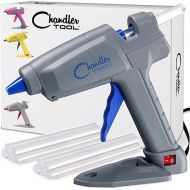 Full Size Hot Glue Gun Kit for Construction, DIY & Crafts, Chandler Tool 100W High Temp Large Glue Gun with Stand-Up base & 10 Glue Sticks, Perfect for Home Repair, Arts & Crafts, Grey