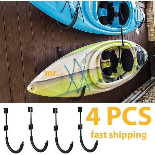  ChangTa 2 Pair Kayak Storage Wall Mount Hanger Rack for Canoe Paddle Kayak Hanging Hooks。Total Load capcity: 150 lbs (2 Pair)