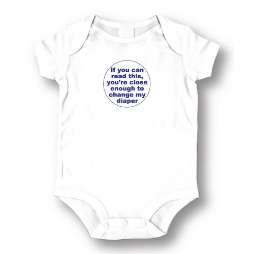  Change My Diaper Infants White Cotton Bodysuit One-piece