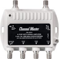 Channel Master Ultra Mini 4 TV Antenna Amplifier, TV Antenna Signal Booster with 4 Outputs for Connecting Antenna or Cable TV to Multiple Televisions (CM-3414),White