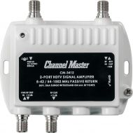 Channel Master Ultra Mini 2 TV Antenna Amplifier, TV Antenna Signal Booster with 2 Outputs for Connecting Antenna or Cable TV to Multiple Televisions (CM-3412),Silver