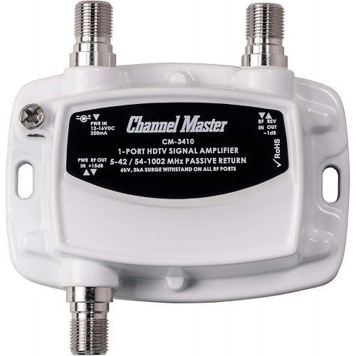  Channel Master Ultra Mini TV Antenna Amplifier, TV Antenna Signal Booster for Improving Antenna or Cable TV Signals to a Single Television (CM-3410),White