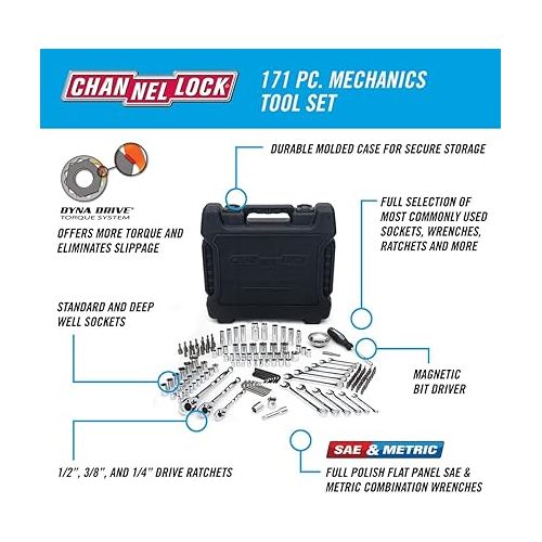  Channellock - 171-Pc Mechanics Tool Set (39053)