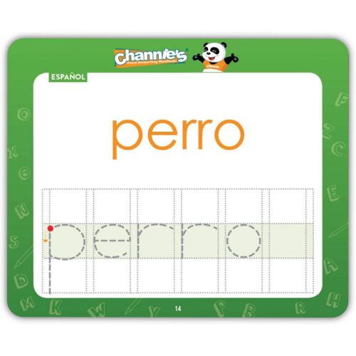  Channies Visual Dry Erase 50 First Spanish/English Flashcards, Tracing, Practicing, Writing, ALL in One Flash Cards Size 5.5 x 4.25, Ages 3 and Up, Pre-k-5th