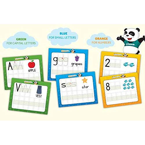  [아마존베스트]Channies Dry Erase Alphabet/Number Flash Cards, 5.5W x 4.25 L x 0.25H, White, Model:B500