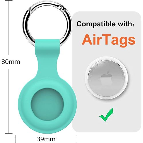  Chansmart Case Compatible for Air Tag Airtag Silicone Holder Cover with Keychain Compatible for Apple Finder Location Tracker Best Gift for Kids Boys Girls Teens Elderly Pets Dogs Cats 4 Pac