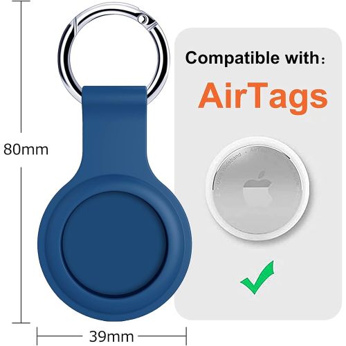  Chansmart Holder Compatible for Airtag Air Tag Silicone Case Cover with Keychain Compatible for Apple Finder Location Tracker for Pets Dogs Cats Black & White
