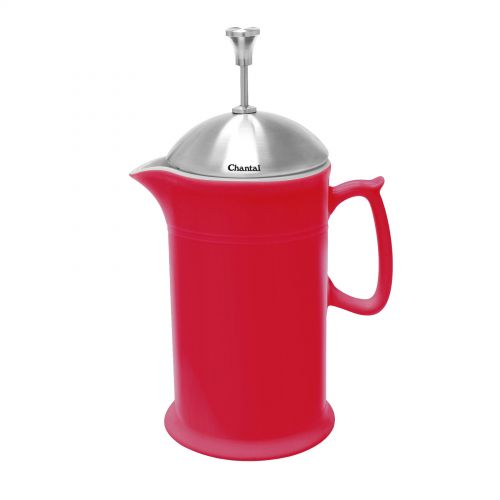  Chantal 28 ounce Ceramic French Press with Stainless Plunger, Red