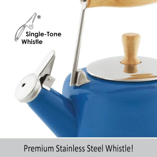  [아마존베스트]Chantal Sven Enamel on Steel Whistling Teakettle, 1.4 quarts, Blue Cove