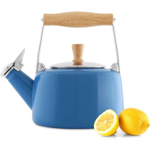  [아마존베스트]Chantal Sven Enamel on Steel Whistling Teakettle, 1.4 quarts, Blue Cove