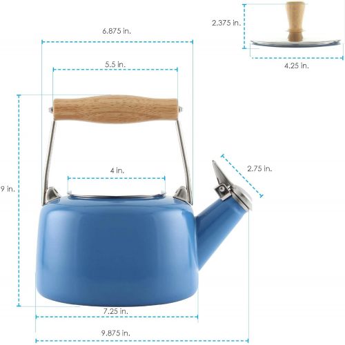  [아마존베스트]Chantal Sven Enamel on Steel Whistling Teakettle, 1.4 quarts, Blue Cove