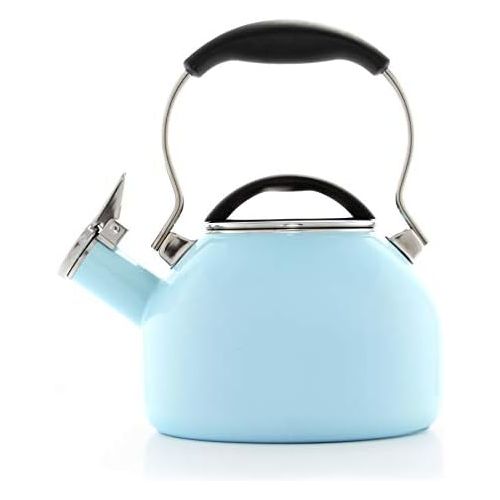  [아마존베스트]Chantal Oolong 1.8 quart Enamel on Steel Whistling Teakettle, Aqua