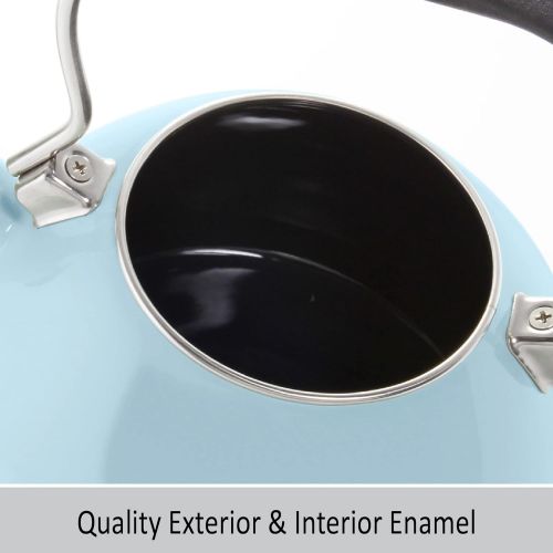  [아마존베스트]Chantal Oolong 1.8 quart Enamel on Steel Whistling Teakettle, Aqua