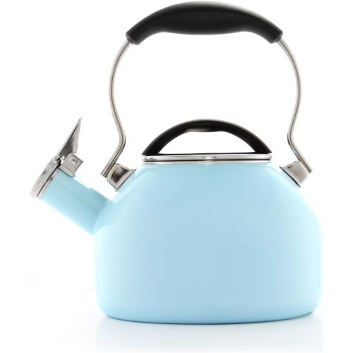  [아마존베스트]Chantal Oolong 1.8 quart Enamel on Steel Whistling Teakettle, Aqua