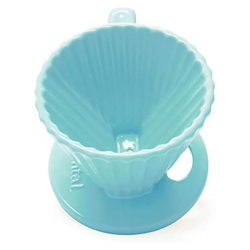  [아마존베스트]Chantal Lotus ceramic pour over coffee dripper, 8 Ounce, Aqua