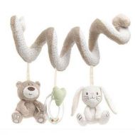 Chanys Baby Toys for Crib Bed Bassinet Car Seat or Stroller Plush Animals Rattle Activity Spiral Bear and Bunny